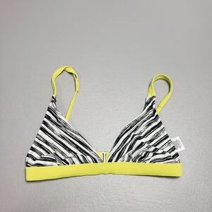 Mossimo black, white yellow bikini top S